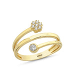 Load image into Gallery viewer, 14ct Stone Set Cicek Design Gold Ring