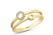 14ct Stone Set Yuvarlak Design Gold Ring