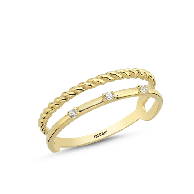 14ct Stone Set Alessia Design Gold Ring