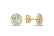 14ct Stone Set Round Ball Stud Gold Earrings