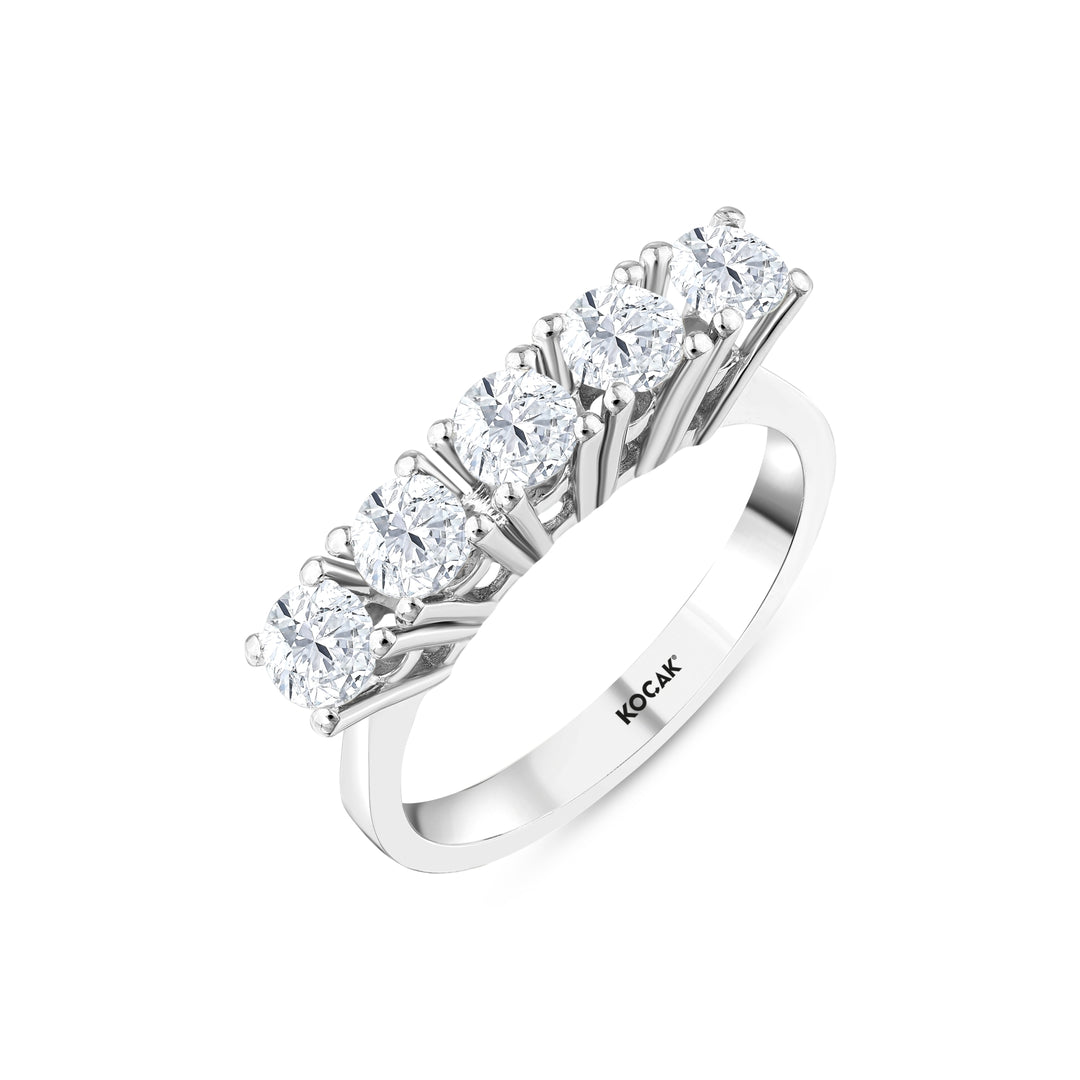 1.14 Karat GH SI Diamond Five Stone Ring