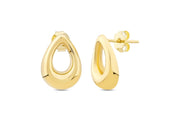 14ct Oval Gold Design Earrings