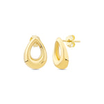 Load image into Gallery viewer, 14ct Oval Gold Design Earrings