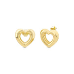Load image into Gallery viewer, 14ct Heart Design Gold Earrings