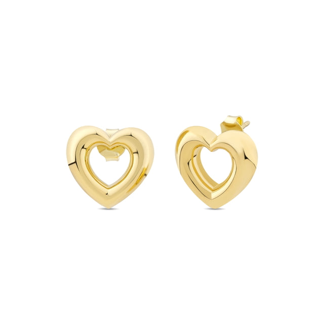 14ct Heart Design Gold Earrings