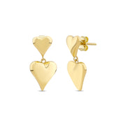 14ct Heart Drop Design Gold Earrings