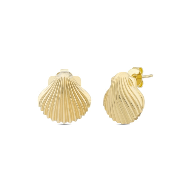 14ct Shell Design Gold Earrings