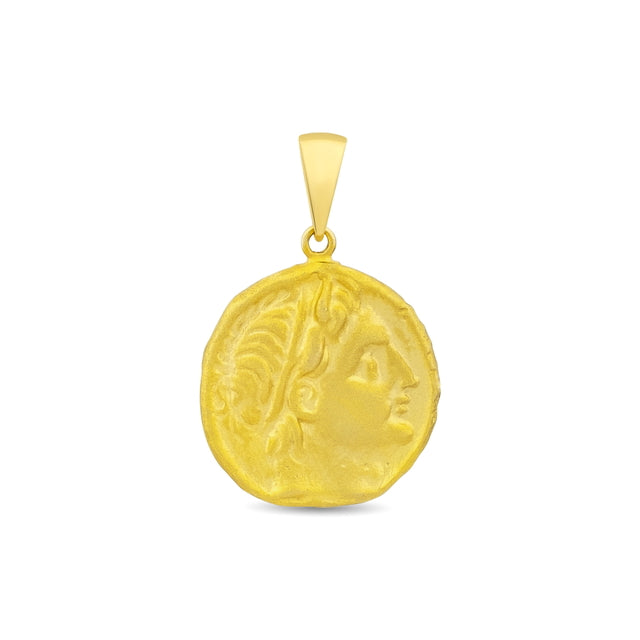 14ct Jul Sezar Cift Plaka Design Gold Pendant (Chain Not Included)