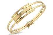 14ct Tuberose Gold Ribbed Cuff Gold Bracelet