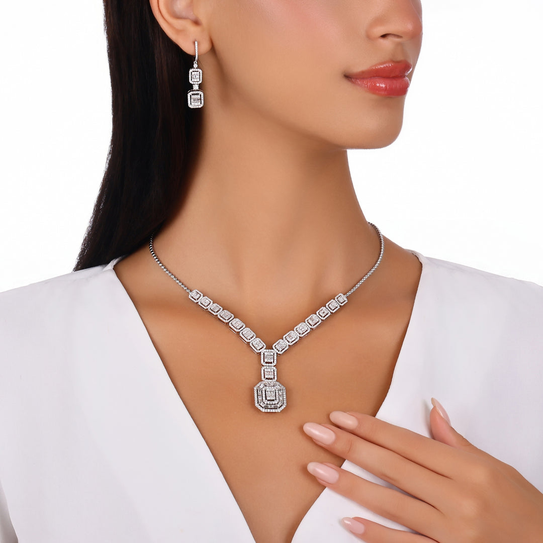5.21 Karat Baguette Diamond Necklace