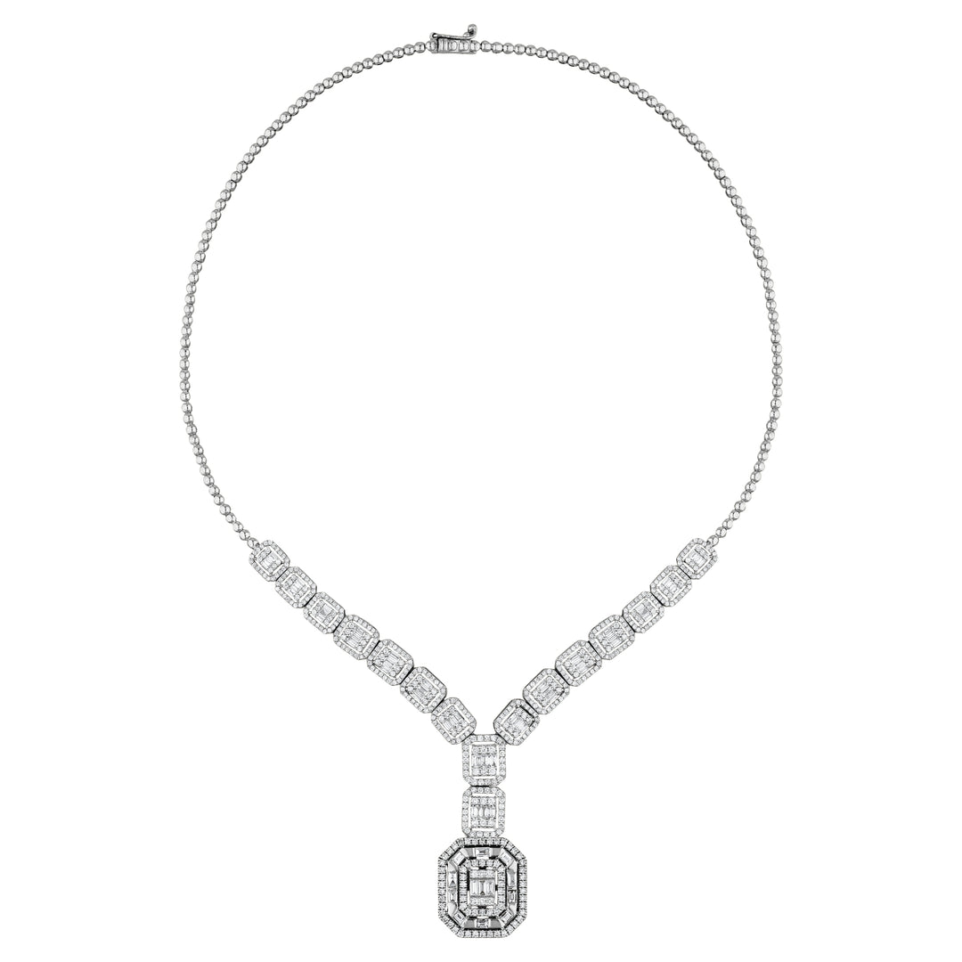 5.21 Karat Baguette Diamond Necklace