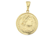 14ct Antik Roma Figurlu Gold Pendant (Chain Not Included)