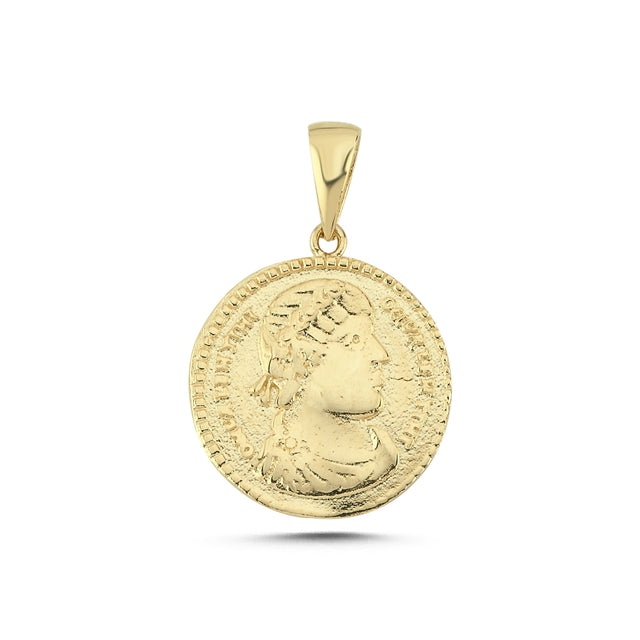 14ct Antik Roma Figurlu Gold Pendant (Chain Not Included)