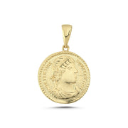 14ct Antik Roma Figurlu Gold Pendant (Chain Not Included)