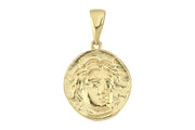 14ct Antik Yunan Medusa Figurlu Gold Pendant (Chain Not Included)