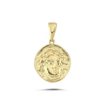 Load image into Gallery viewer, 14ct Antik Yunan Medusa Figurlu Gold Pendant (Chain Not Included)