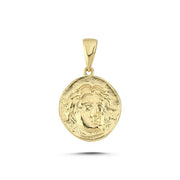 14ct Antik Yunan Medusa Figurlu Gold Pendant (Chain Not Included)