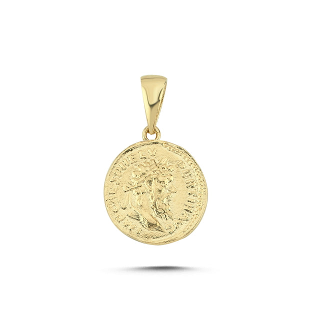 14ct Antik Roma Figurlu Gold Pendant (Chain Not Included)