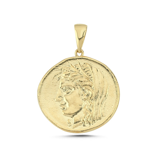 14ct Antik Roma Figurlu Gold Pendant (Chain Not Included)