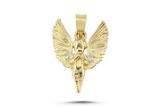 14ct Stone Set Angel Gold Pendant (Chain Not Included)