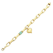 14ct Heart Design Gold Bracelet