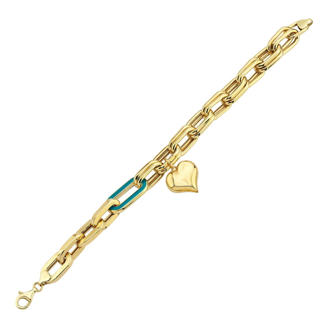 14ct Heart Hoop Design Gold Bracelet