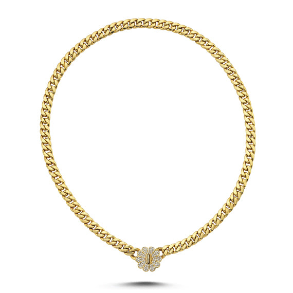 14ct Floral Design Gold Necklace Collar
