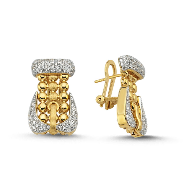 14ct Kilit Design Gold Earrings