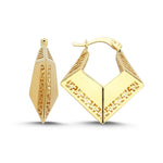 Load image into Gallery viewer, 14ct Pine Design Gold Earrings