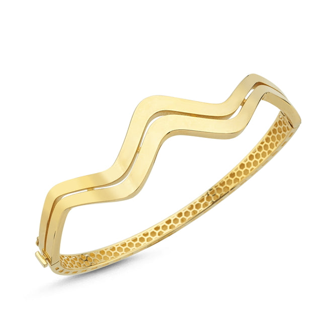 14ct Jasmine Design Gold Cuff Gold Bracelet