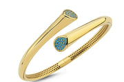 14ct Blue Poppy Design Gold Cuff Gold Bracelet