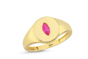 14ct Rose Stone Set Gold Ring