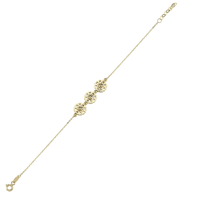 14ct Cicekli Design Gold Bracelet