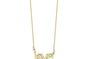 14ct Love Inscribed Design Gold Necklace