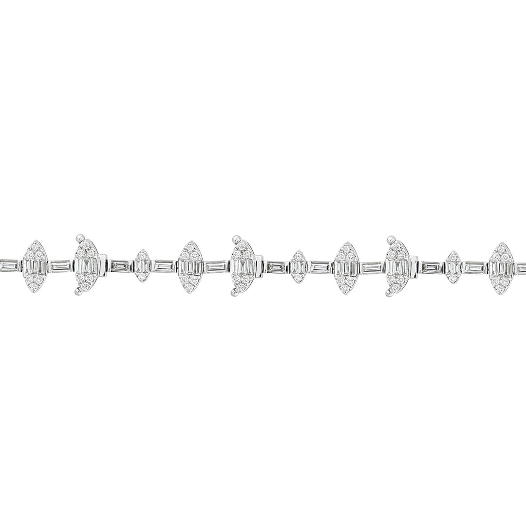 3.07 Karat Baguette Stone Set Diamond Bracelet