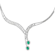 6.99 Karat Emerald Diamond Necklace