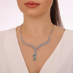 Load image into Gallery viewer, 6.99 Karat Emerald Diamond Necklace