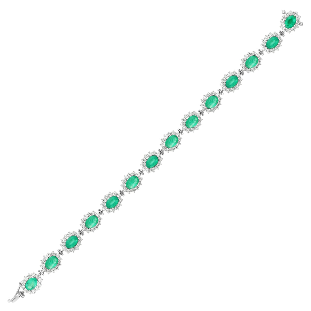 15.17 Karat Emerald Diamond Bracelet