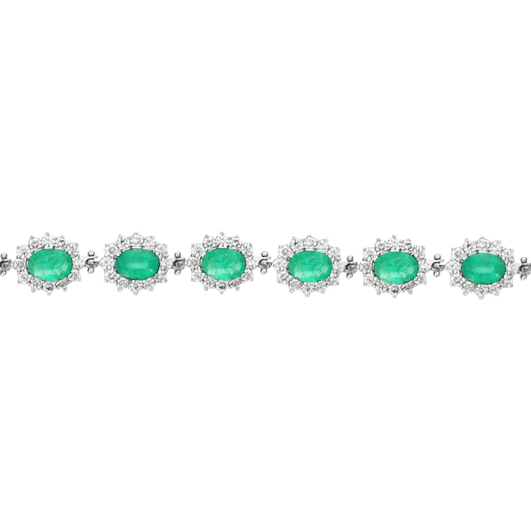 15.17 Karat Emerald Diamond Bracelet