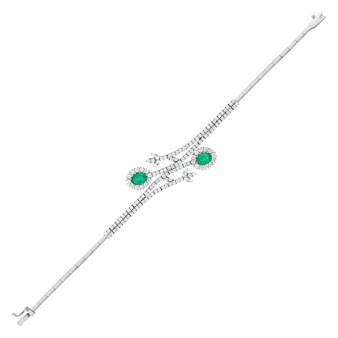 4.33 Karat Emerald Diamond Bracelet