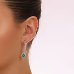 Load image into Gallery viewer, 2.66 Karat Emerald Diamond Earrings