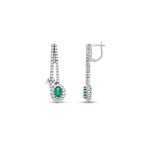 Load image into Gallery viewer, 2.66 Karat Emerald Diamond Earrings
