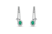2.66 Karat Emerald Diamond Earrings