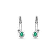 2.66 Karat Emerald Diamond Earrings