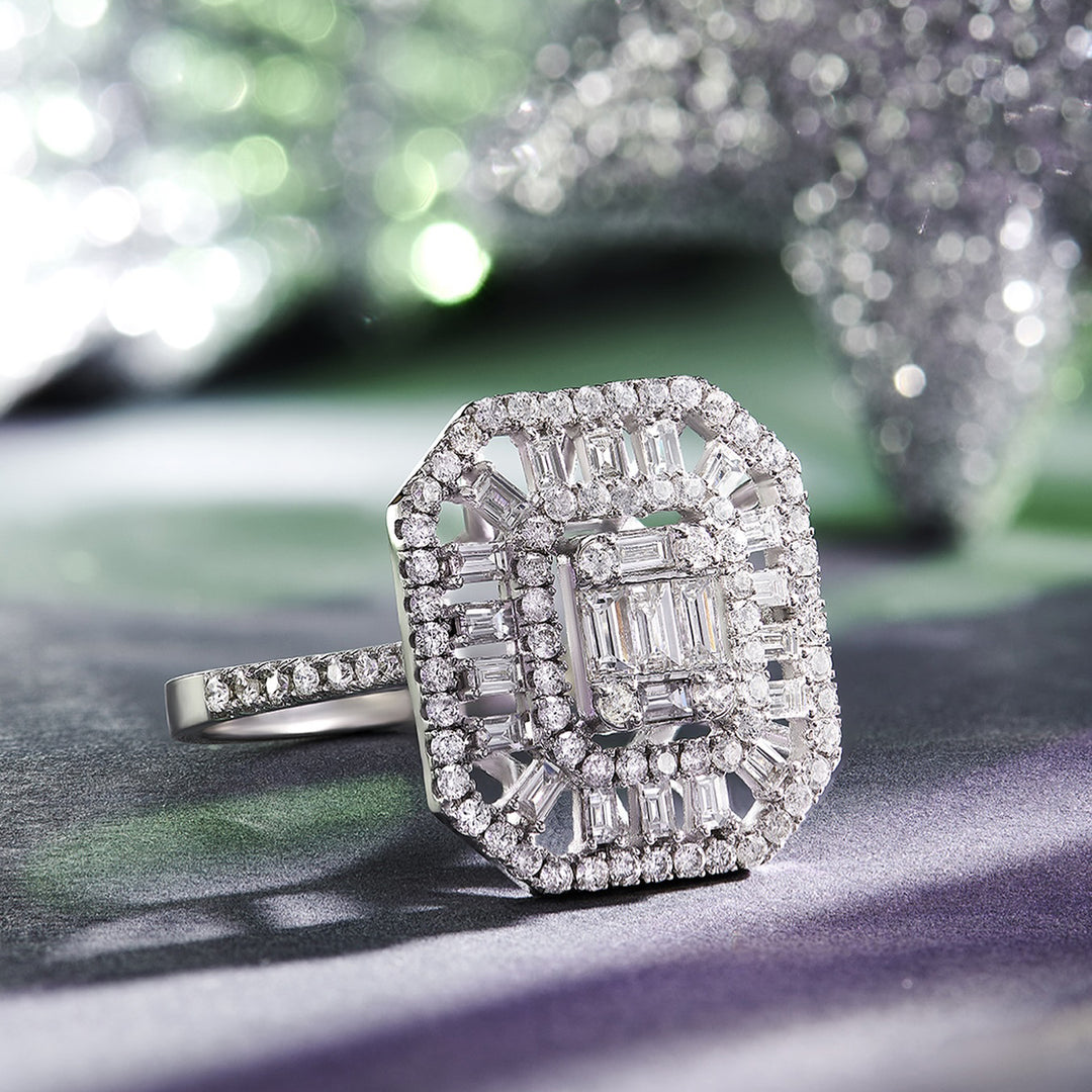 1.26 Karat Baguette Stone Set Diamond Ring