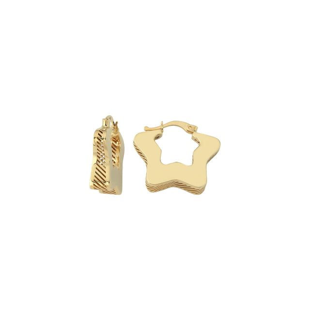 14ct Stars Design Gold Earrings