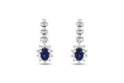 1.99 Karat Sapphire Diamond Earrings