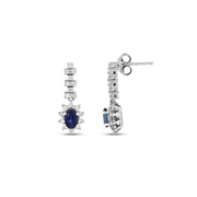 1.99 Karat Sapphire Diamond Earrings