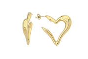 14ct Heart Design Gold Earrings
