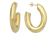 14ct Yarim Oval Design Gold Earrings